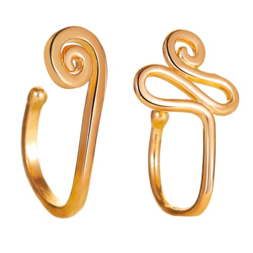 LIOOBO 2 Stück Nasenringe U Förmig Metall Punk Stil Clip Nasenschmuck Damen Kreative Schnecken und Schlangendesigns Modeschmuck Langlebig Glänzend von LIOOBO
