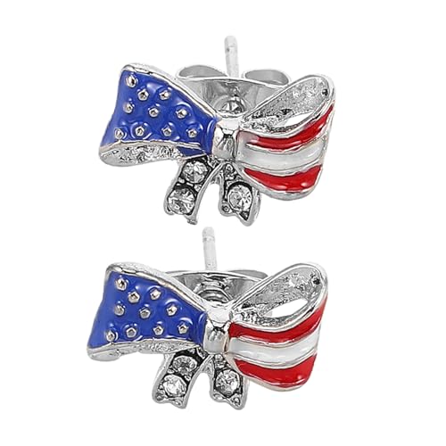 LIOOBO 2 Stück Patriotische Ohrringe für Frauen mit Schleifen Design Schmuckstücke für Unabhängigkeitstag Partys Hochzeiten Feiertagsfeiern von LIOOBO