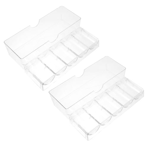 LIOOBO 2 Stück Poker Chips Aufbewahrungsbox mit Transparentem Deckel Wasserdichter Organizer für Chips Stapelbarer Ständer für Zuhause und Unterwegs von LIOOBO