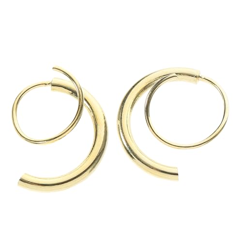 LIOOBO 2 Stück Spiral doppelkreis Ohrstecker Damen Vergoldet Kupfer Piercing Schmuck Kreatives Design Allergikerfreundlich Elegant Alltagsschmuck von LIOOBO