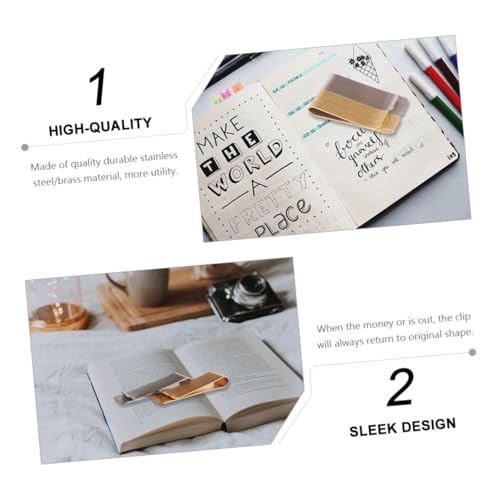 LIOOBO 2 Stück Teiliges Metall Geldclip aus Edelstahl und Messing Robuster Geldscheinklammer für Bargeld und Karten Flexibler Schlanker Organizer Praktisches Outdoor Tool für Herren und von LIOOBO