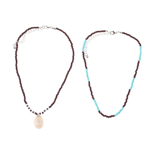 LIOOBO 2 Stück Verstellbare Boho Perlenkette für Frauen Perfektes Strand Schmuckstück für Sommer für Urlaub und Freizeitmode von LIOOBO
