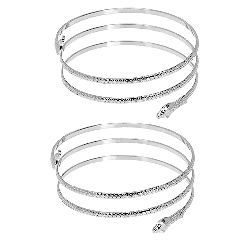 LIOOBO 2 Stück Verstellbares Armreif Armband Metall Snake Design für Damen und Herren als Kostümzubehör für Halloween Hochzeiten und Modeschauen LIOOBO 2 Stück Verstellbares Armreif Armband Metall Snake Design für Damen und Herren als Kostümzubehör für Halloween Hochzeiten und Modeschauen von LIOOBO