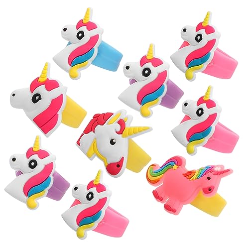LIOOBO 20 Stck Teiliges Einhorn Kinderfingerringe Leichte Cartoon Silikon Ringe Bunte Party Mitgebsel für Mädchen Robust und Kompakt für Kindergeburtstag und Festliche Anlässe von LIOOBO