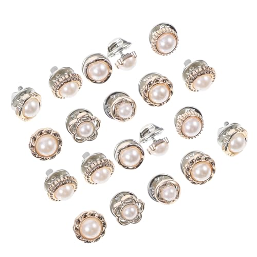 LIOOBO 20 Stücke Manschettenknöpfe Metall Perle Kragenknöpfe für Herren Vielseitig und Langlebig für Hemden und Formelle Anlässe von LIOOBO