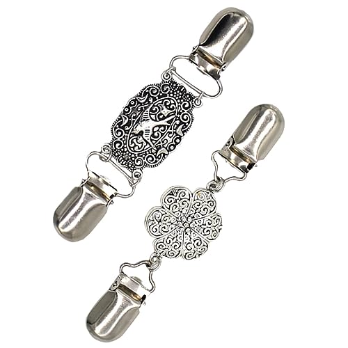 LIOOBO 2 Stück Vintage Brosche Clips Modische Schalschnalle Pullover Klammer Kleider Clip Schal Accessoire Für Damen Stilvolle Corsage Für Cardigans Und Schals von LIOOBO