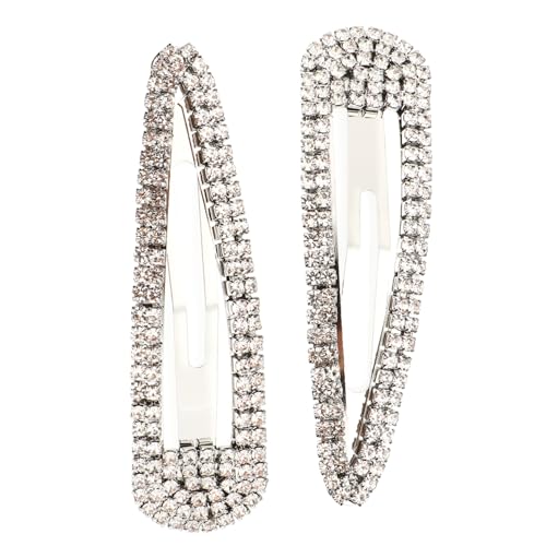 LIOOBO 2Stücke Wassertröpfchen Metall Haarklammer mit Strass Glitzernde Schnappclips für Damen Haarschmuck für Festliche Anlässe und Alltagslooks von LIOOBO