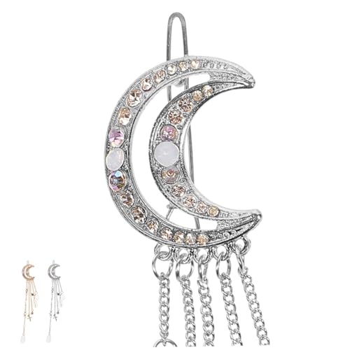 LIOOBO 2er Set Mond Und Stern Haarschmuck - Vintage Haarspangen in Gold Und Silber Mit Quaste Für Frauen Und Mädchen - Ideal Für Weihnachten Und Festivals von LIOOBO