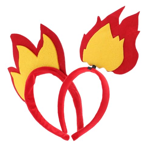 LIOOBO 2stücke Feuer-haarreifen Filz-halloween-flammenkopfband Wiederverwendbare Kostüm-haartillbehör Für Cosplay Und Partys Auffällige Flammenkrone Für Karneval Und Festliche von LIOOBO