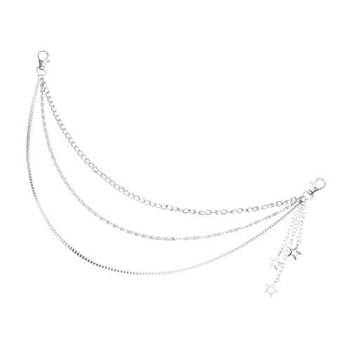LIOOBO 2stücke Kettengürtel Gothic Für Damen Und Herren Vintage-punk-hosenketten Aus Metall Mit Sternmotiv Verstellbar Als Taschen Oder Kleidungsaccessoire von LIOOBO