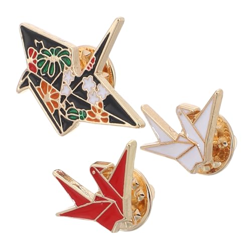 LIOOBO 3 Stück Broschennadeln Niedlicher Origami Modisches Zubehör Cartoon Broschen Ästhetische Dekoration Tier Anstecknadel Origami Tier Anstecknadel Japanische von LIOOBO