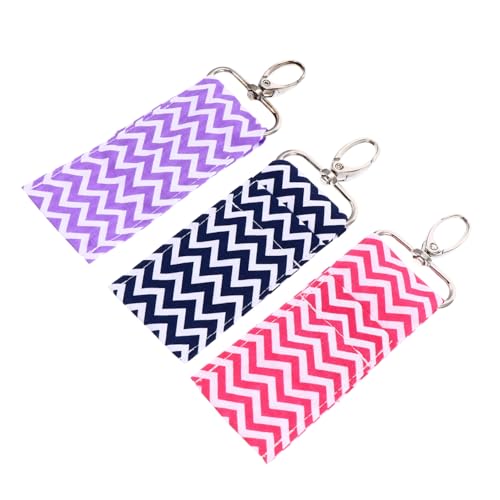 LIOOBO 3 Stück Lippenstift Halter Schlüsselanhänger Tragbare Lippenbalsam Taschen für Damen Helllila für Reisen Partys und Freizeitgestaltung von LIOOBO