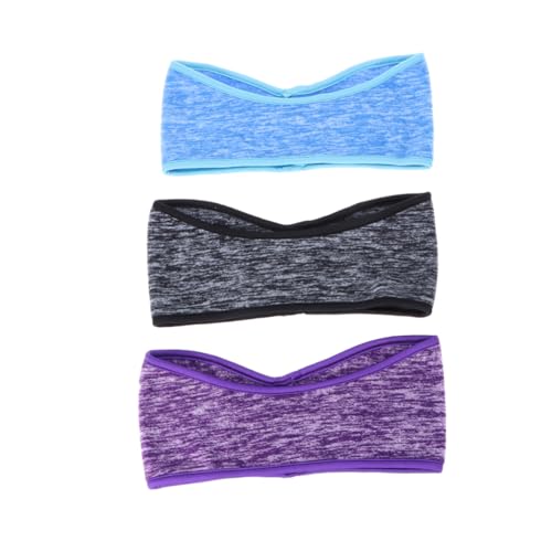 LIOOBO 3 Stück Teiliges Fleece Ohrwärmer Stirnband Schweißabsorbierend Rutschfest Warmhaltend Geeignet für Yoga Laufen Radfahren Outdoor Sport Farben von LIOOBO