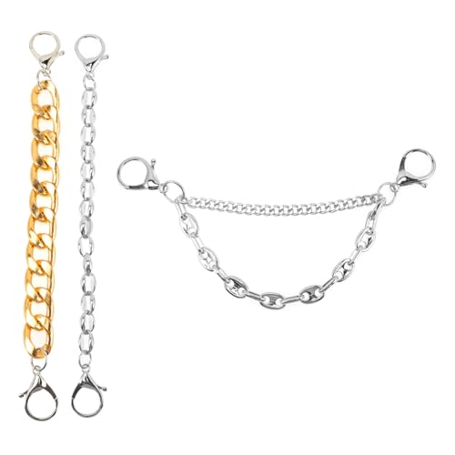 LIOOBO 3 Stück Teiliges Punk Schuhketten mit Perlen und Nieten Abnehmbare Schnürsenkel Charms für Sneaker und Boots Modischer Schuhschmuck für Damen und Herren von LIOOBO