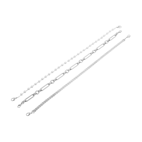 LIOOBO 3stücke Hutketten-scheindekoration Für Damen Trucker-hut-zubehör Metall Und Perlenkette Verstellbare Hutkette Als Trucker-hut-dekorationen Und Baseball-cap-ketten von LIOOBO