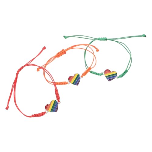 LIOOBO 3pcs Lgbtq Regenbogen Gewebtes Armband Set Herz Geflochten LIOOBO 3pcs Lgbtq Regenbogen Gewebtes Armband Set Herz Geflochten von LIOOBO