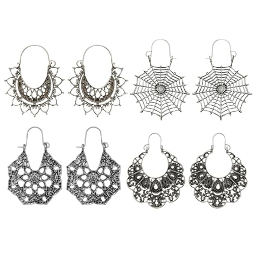 LIOOBO Zarte Ohrstecker 4 Paar mit Spinnennetz Muster Kreativ Geschnitzte Ohrschmuck für Damen Hohe Elegant und Auffällig Schmuck für Freundinnen und Mütter LIOOBO Zarte Ohrstecker 4 Paar mit Spinnennetz Muster Kreativ Geschnitzte Ohrschmuck für Damen Hohe Elegant und Auffällig Schmuck für Freundinnen und Mütter von LIOOBO