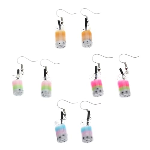 LIOOBO Milchtee Ohrringe 4 Paar Trinkbecher Form Handgefertigte Ohrringe Zarte Ohrstecker Für Frauen Kreative Ohrschmuck Für Partys von LIOOBO