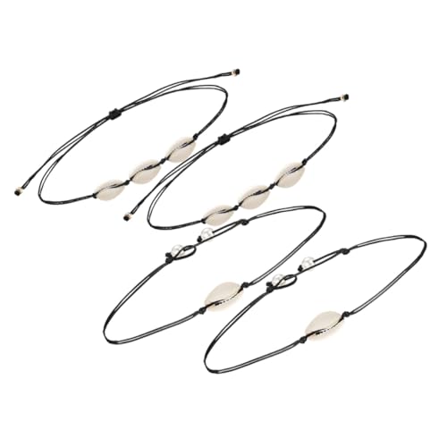 LIOOBO 4 Stück Muschel Halskette mit Perlen Anhänger Verstellbare Lederkette Schlichtes Damen Schmuck für Geburtstag Muttertag Alltag und Strand Langlebig und Modisch LIOOBO 4 Stück Muschel Halskette mit Perlen Anhänger Verstellbare Lederkette Schlichtes Damen Schmuck für Geburtstag Muttertag Alltag und Strand Langlebig und Modisch von LIOOBO