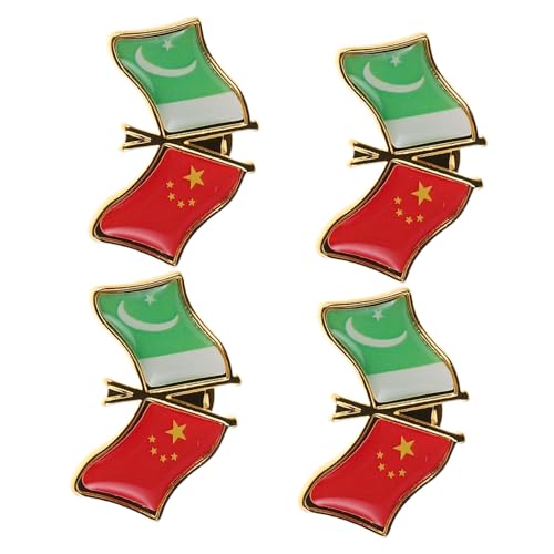 LIOOBO 4 Stück Pakistan China Freundschafts Brosche Metallabzeichen für Kleidung Taschen Hüte Langlebig Vielseitig Perfektes für Patriotische Anlässe von LIOOBO