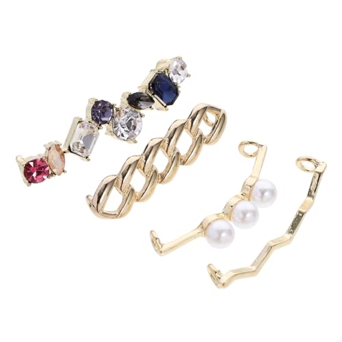 LIOOBO 4 Stück Teiliges Dekorative Schuhschnallen Metall mit Funkelnden Elementen für Damen Kreative Schnürsenkel Deko für Freizeit und Hochzeitsmode von LIOOBO