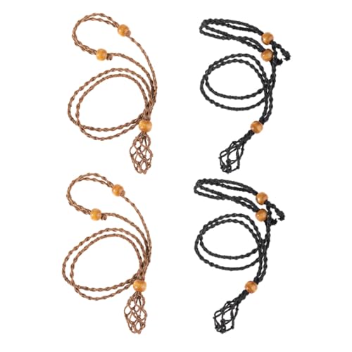 LIOOBO 4 Stück Teiliges Verstellbare Wachsband Halskette mit Netzanhänger für DIY Schmuckherstellung Leichtes Hautfreundliches Material Langlebig und für Damen und Herren von LIOOBO