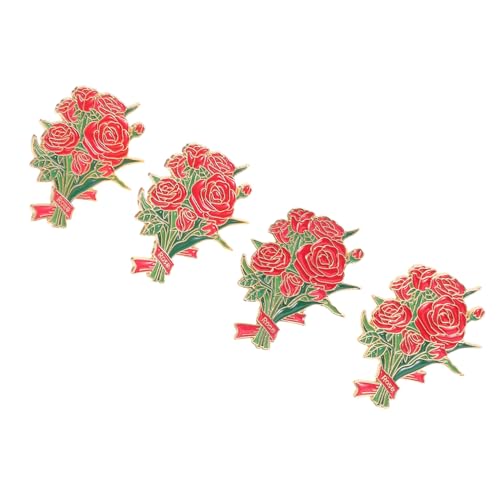 LIOOBO 4stücke Teiliges Blumenbroschen-set Für Frauen Elegante Emaille-anstecknadeln Für Taschen Jacken Und Kleidung Vielseitige Anstecknadeln Für Schule Reisen Und Partys von LIOOBO