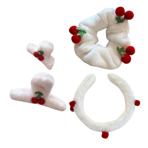 LIOOBO 4stücke Kawaii Plüsch -haaraccessoires Weiche Niedliche Haarspangen Und Haargummis Für Mädchen Für Tägliches Styling Und Besondere Anlässe von LIOOBO
