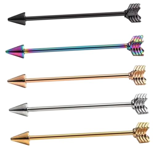 LIOOBO 5 Stück Teiliges Edelstahl Industrial Barbell Ohrpiercing mit Zirkonia Modisches Knorpel und Helix Schmuck für Teenager Mädchen Stilvolle Körperschmuck Accessoires für Alltag und von LIOOBO