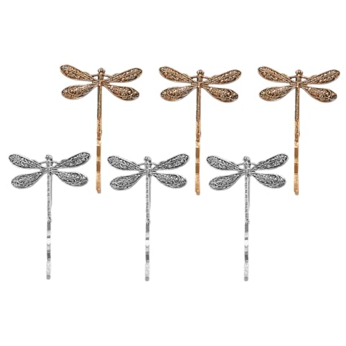 LIOOBO 6 Stück Vintage Libellen Haarspangen für Damen Metall Haarschmuck Dekorative Clips für Hochzeiten und Alltag von LIOOBO