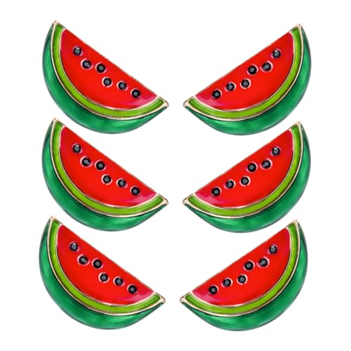 LIOOBO Wassermelonen Emaille Brosche 6 Stücke Cartoon Anstecknadel für Damen Niedliche Obst Broschen für Pullover Schals und Kleider von LIOOBO