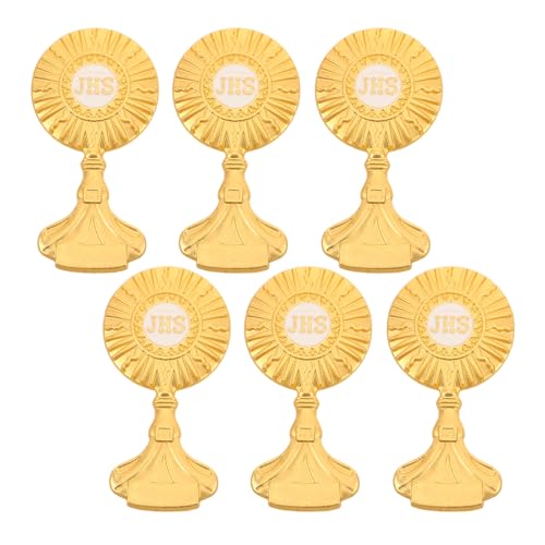 LIOOBO 6 Stück Anstecknadeln Zur Erstkommunion Metall Kruzifix Brustnadeln Katholische Krawattennadel Kleidung Hut Brosche Abzeichen Für Religiöse Gebetsaktivitäten Golden von LIOOBO