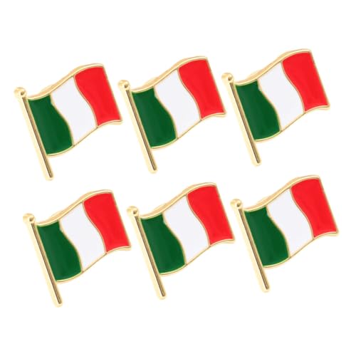 LIOOBO 6 Stück Italienische Flagge Metall Anstecknadeln Langlebige Broschen für Kleidung und Schal Stabile Clips für Party Feier Wiederverwendbar und Einfach zu Befestigen von LIOOBO