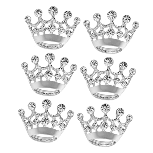 LIOOBO 6 Stück Silberne Krone Brosche Anstecknadel für Kleidung Schals und Taschen Vielseitiges Accessoire für Damen mit Kreativem Design von LIOOBO