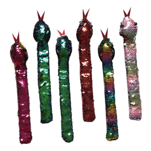 LIOOBO 6stücke Schlagarmbänder Mit Schlangenmuster Und Pailletten Junge Mädchen Handgelenk-spielzeug Für Partys Und Geschenke von LIOOBO