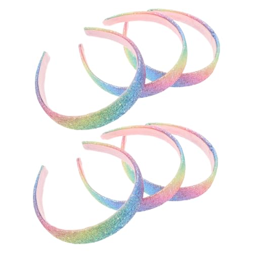 LIOOBO 6 Stück Teiliges Glitzer Haarbänder für Mädchen Funkelnde Stirnbänder mit Breitem Band Bequemes Elastisches Kopfschmuck für Geburtstagsfeiern Party und Alltag Bunte Schimmernde von LIOOBO