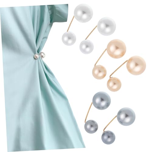 LIOOBO 6Stücke Kunstperlen Broschennadeln für Kleidung Sicherheitspins für Schals Dekoration Hochzeiten Partys Festliche Anlässe von LIOOBO