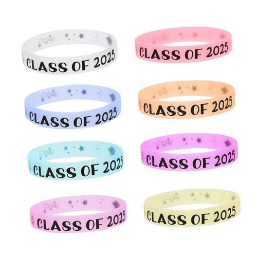LIOOBO 8stücke Abschluss-handgelenkbänder Aus Silikon Leuchtende Handgelenkarmbänder Für Schüler Und Lehrer Erinnerungsstücke Für Abschlussfeiern Und Feiern von LIOOBO