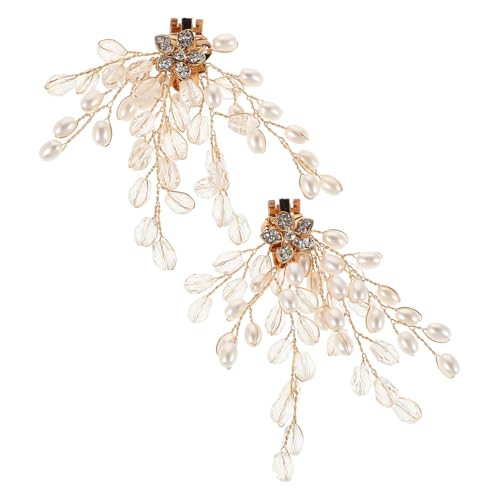 LIOOBO Abnehmbare Schuhclips mit Strass Künstlichen Perlen Handgefertigte Elegante Schuhdekorationen für Damen braut Partyschuhe Goldene Modische Schuhschmuck accessoires von LIOOBO