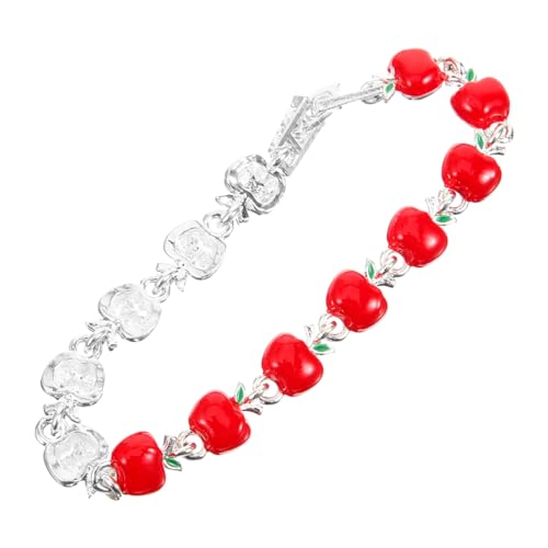 LIOOBO Apfelarmband aus Legierung für Frauen Dekoratives Charm-armband mit Roten Äpfeln Leicht und für Hochzeiten Geburtstage und Tägliches Tragen für Besondere Anlässe von LIOOBO