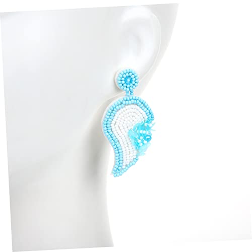 LIOOBO Asymmetrische Herz Ohrringe mit Perlen Handgefertigt Blumen Design Ohrstecker für Damen Leichte Beaded Drop Ohrhänger Passend zu Casual und Festlichen Anlässen von LIOOBO