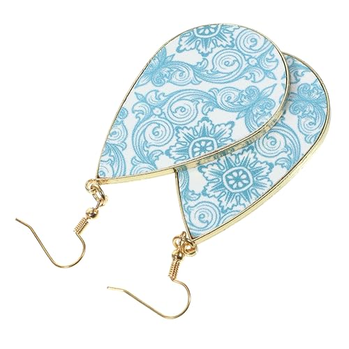 LIOOBO Barock Stil Tropfen Ohrringe Damen Hängend Leicht Schmuck für Mädchen Hochzeit Geburtstag Alltag Leuchtendes Hellblau Elegantes Design Langlebig und Komfortabel von LIOOBO