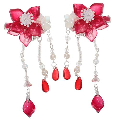 LIOOBO Blumen Haarspangen Für Mädchen Han Chinesische Kleidung Haarschmuck Mit Quaste Vintage Haaraccessoires Für Kinder Geschenkidee Für Besondere Anlässe von LIOOBO