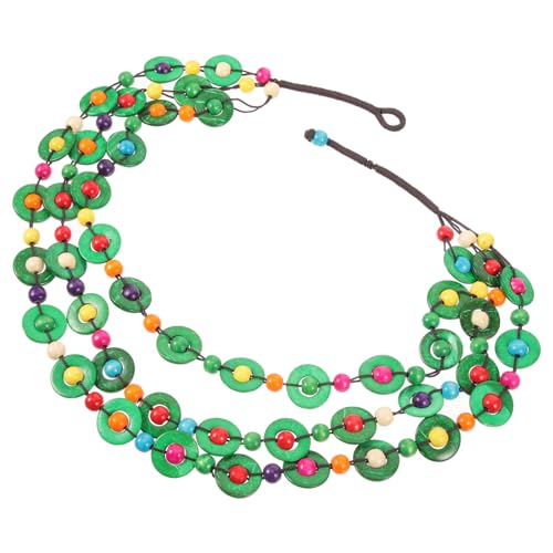 LIOOBO Böhmische Halskette Handgeknüpften Holzperlen und Kokosnussschalen Modisches Strand für Damen und Mädchen Eleganter Schmuck für Muster von LIOOBO