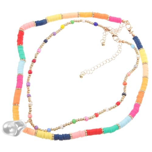 LIOOBO Boho Perlenkette Damen Bunte Weiche Keramik Milchperlen Halskette Hautfreundliche Mehrlagige Schmuckkette Halsdekoration für Alltag Strandparty für Frauen LIOOBO Boho Perlenkette Damen Bunte Weiche Keramik Milchperlen Halskette Hautfreundliche Mehrlagige Schmuckkette Halsdekoration für Alltag Strandparty für Frauen von LIOOBO