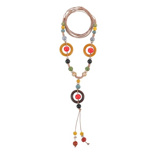 LIOOBO Boho Vintage Quasten Halskette für Damen Handgefertigte Perlenkette mit Fransen Retro Style Pulloverkette Bunte Schmuckstücke für Frauen und Mädchen LIOOBO Boho Vintage Quasten Halskette für Damen Handgefertigte Perlenkette mit Fransen Retro Style Pulloverkette Bunte Schmuckstücke für Frauen und Mädchen von LIOOBO