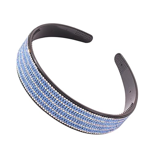 LIOOBO Breiter Voll mit Kristallen Besetzter Haarreif mit Rutschfesten Zähnen Eleganter Haarschmuck für Frauen und Mädchen Geeignet für Hochzeit Verlobung Bankett und Party Blau von LIOOBO