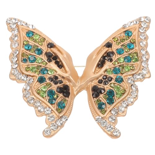 LIOOBO Brosche im Schmetterlingsdesign mit Funkelnden Strasssteinen Stilvolle Anstecknadel für Damen Vielseitiges Accessoire für Mode Langlebig und Glamourös für Verschiedene Anlässe von LIOOBO