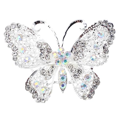 LIOOBO Brosche mit Strass Schmetterlingen für Frauen Elegantes Modeaccessoire für Hochzeiten Feiern und Besondere Anlässe Umweltfreundliche Legierung Langlebig und von LIOOBO