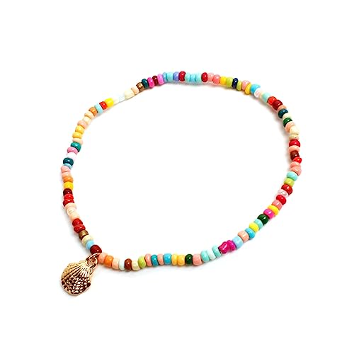 LIOOBO Bunte Fußkette Legierung und Perlen für Damen Handgemachte Strand Fußkette mit Design für Sommerurlaube und Festliche Anlässe Bringt Farbe von LIOOBO